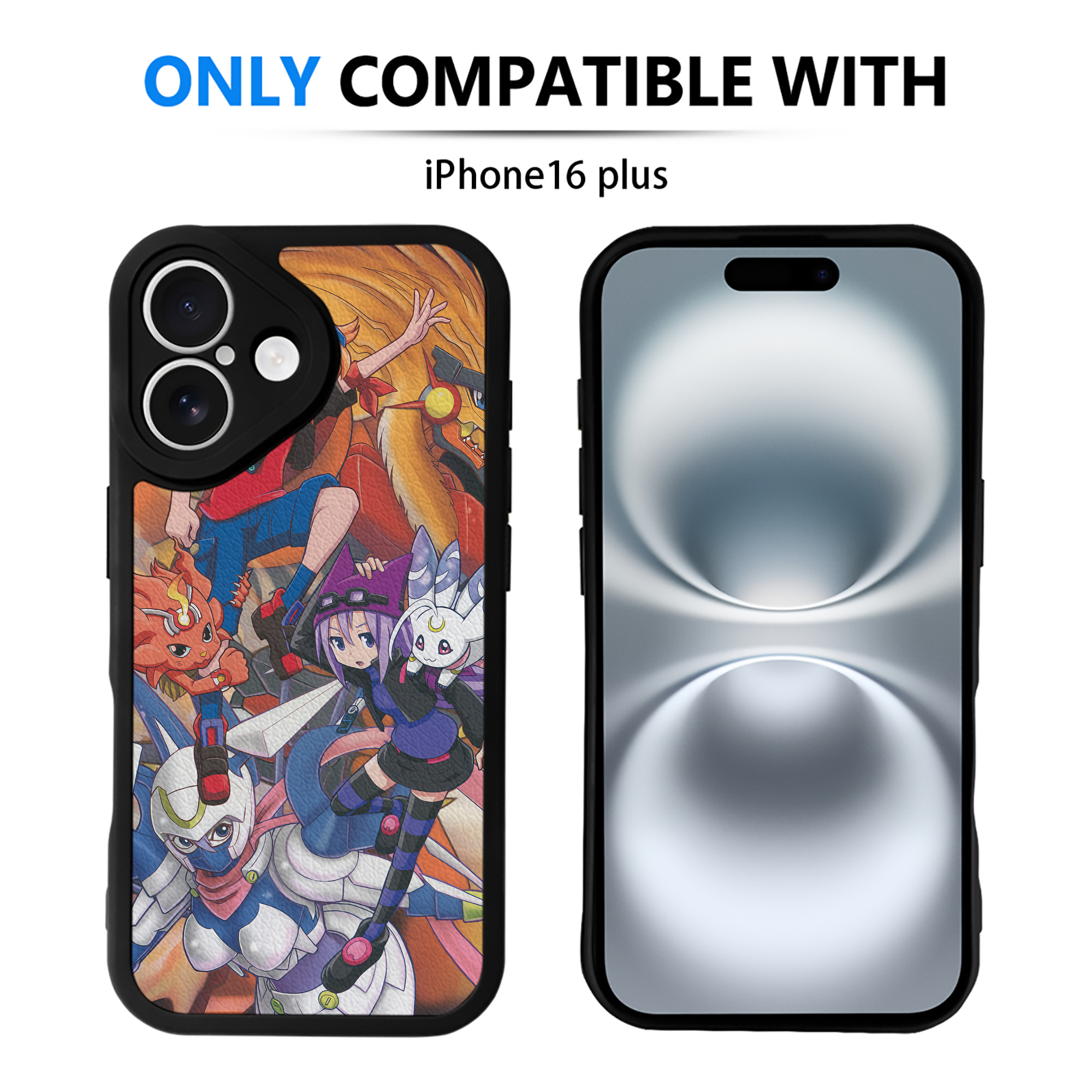 （画像用） Digimon デジタルモンスター/デジモン 【iPhone 16シリーズ対応】シリコンスマホケース（レザー調） 材質：シリコン